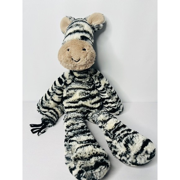 Toys Jellycat Zebra Long Legs Merryday 17 Black White Stuffed Animal